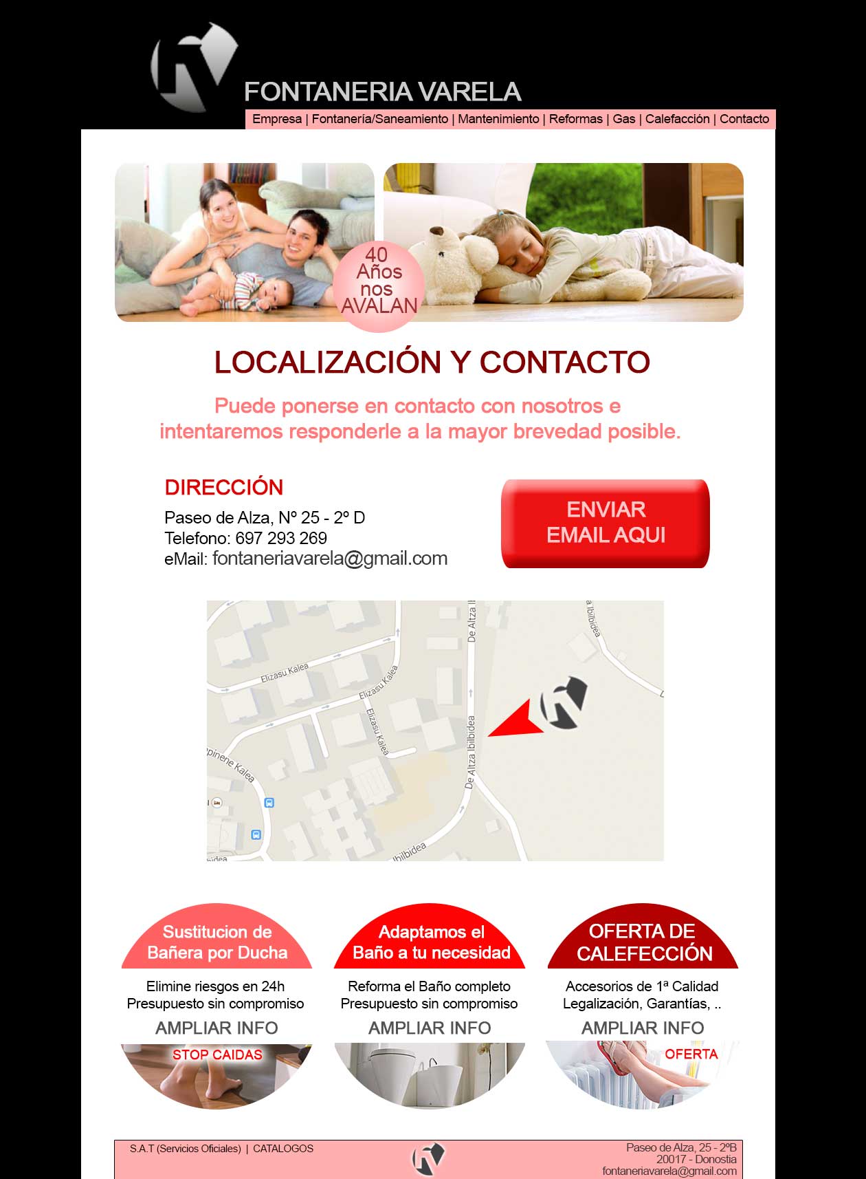 informacion sobre como ponerse en contacto con fontaneria varela